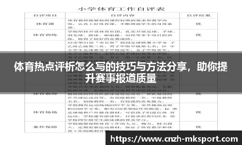 体育热点评析怎么写的技巧与方法分享,助你提升赛事报道质量